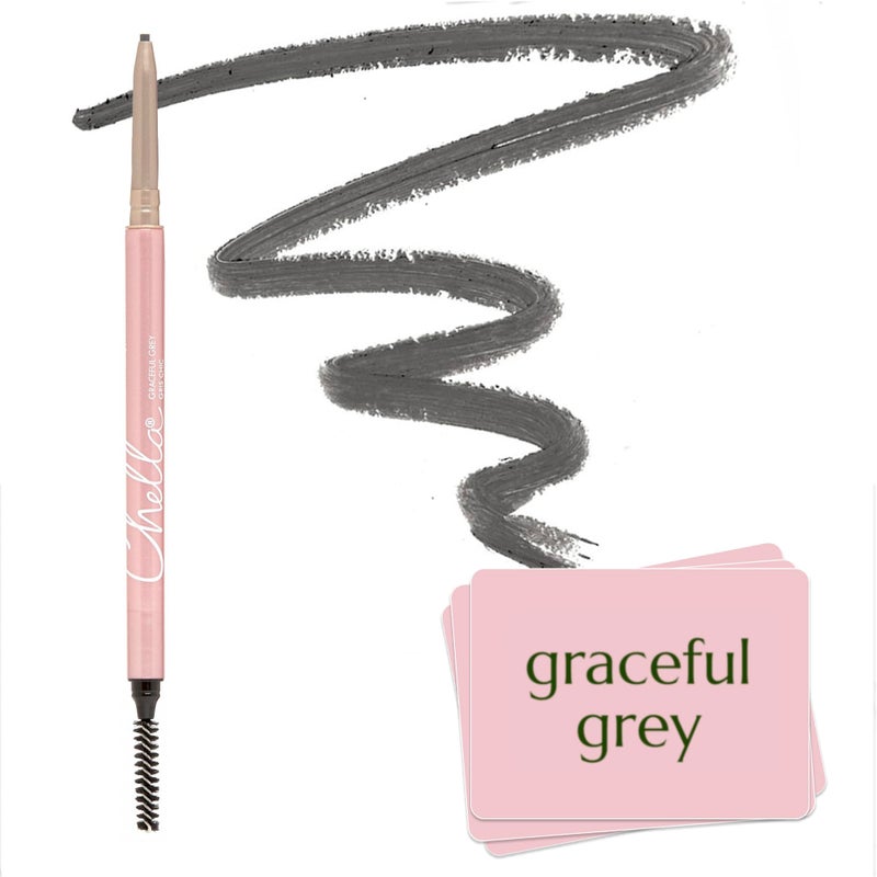 Chella Eyebrow Pencil â€“ Easy-to-Use Brow Definer for Shaping, Filling & Blending â€“ Long-Wear Grey Eyebrow Pencils for Women with Precise Tip (Grey) - Image 1